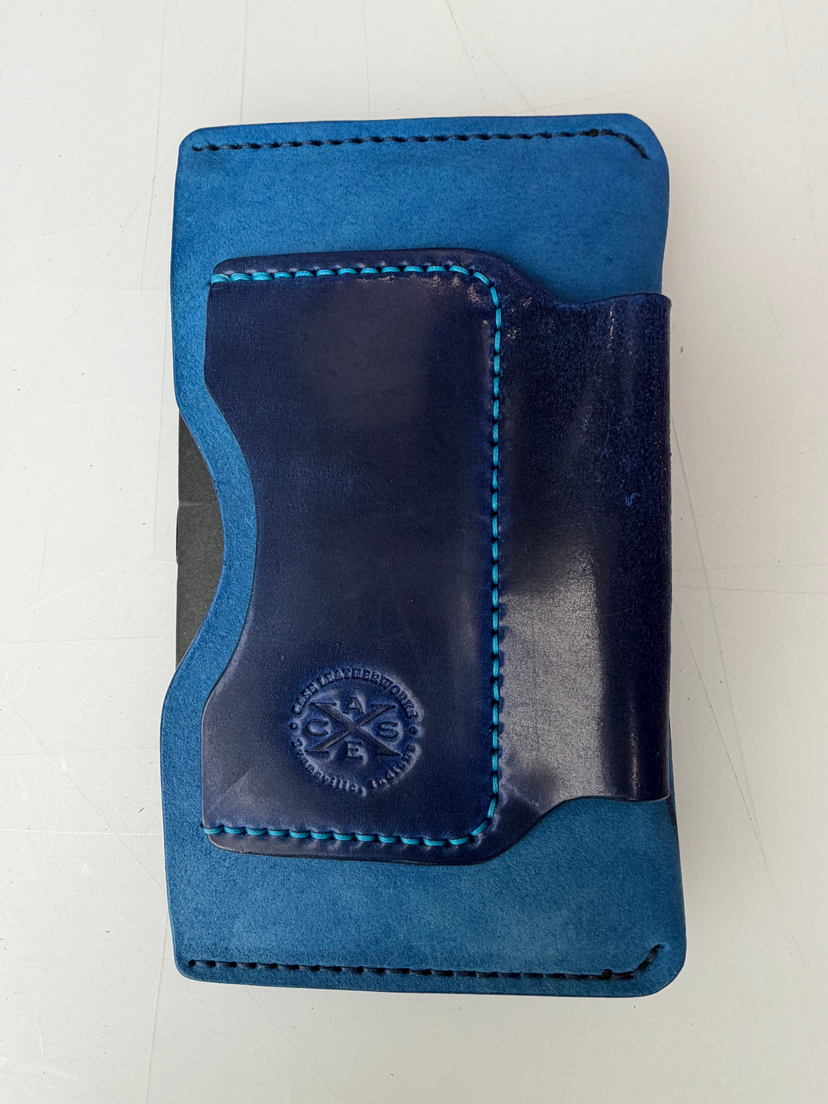 Fieldmate Slim (Shell Cordovan W/ Stamp) Blue Stitching
