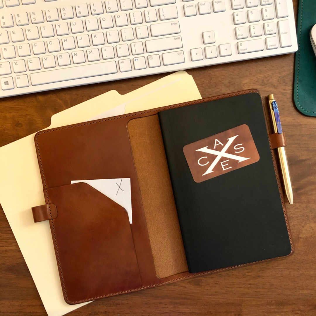 Leather Moleskine Pocket Cover in Black: Comes With A Built-in Pen